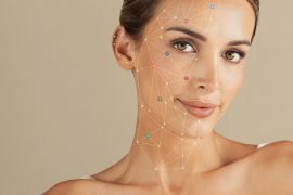 Woman using UniverSkin AI analysis for personalized Skin Care.